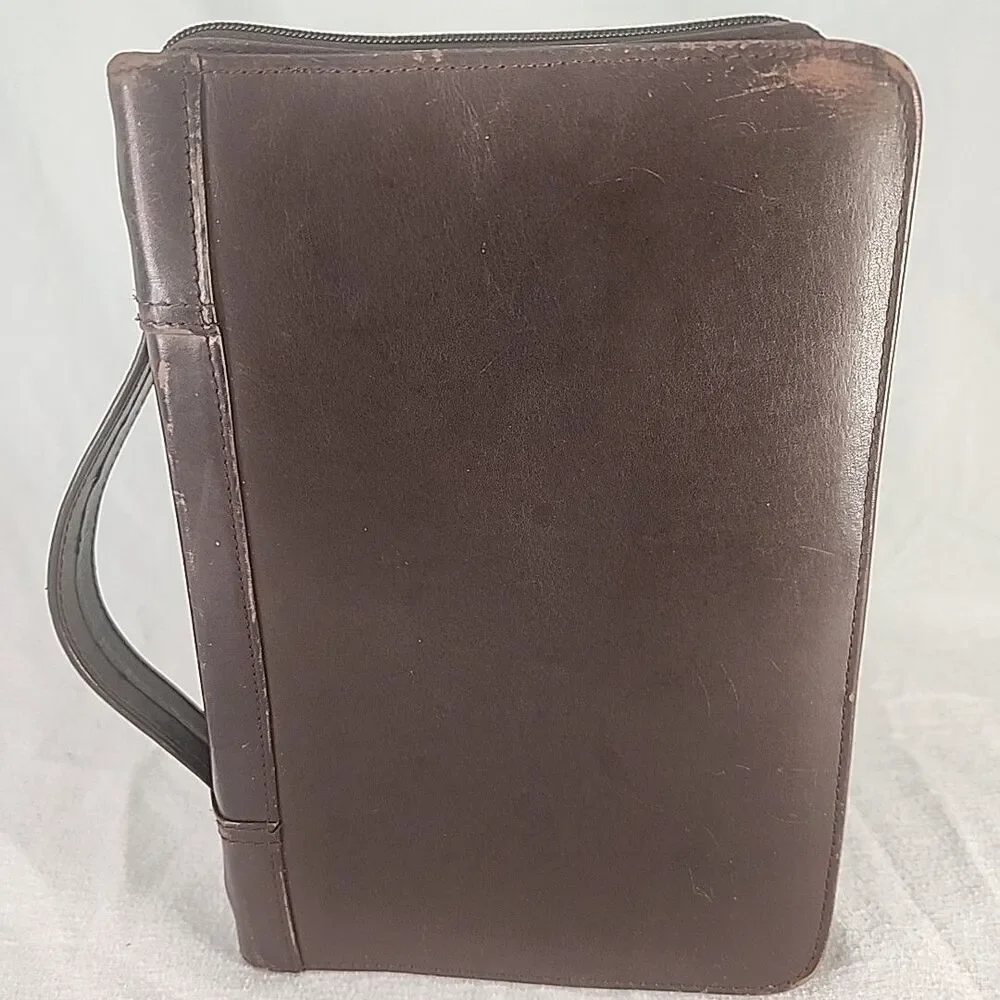 Planner Wilsons The Leather Experts Brown 3 Ring Binder Organizer  7